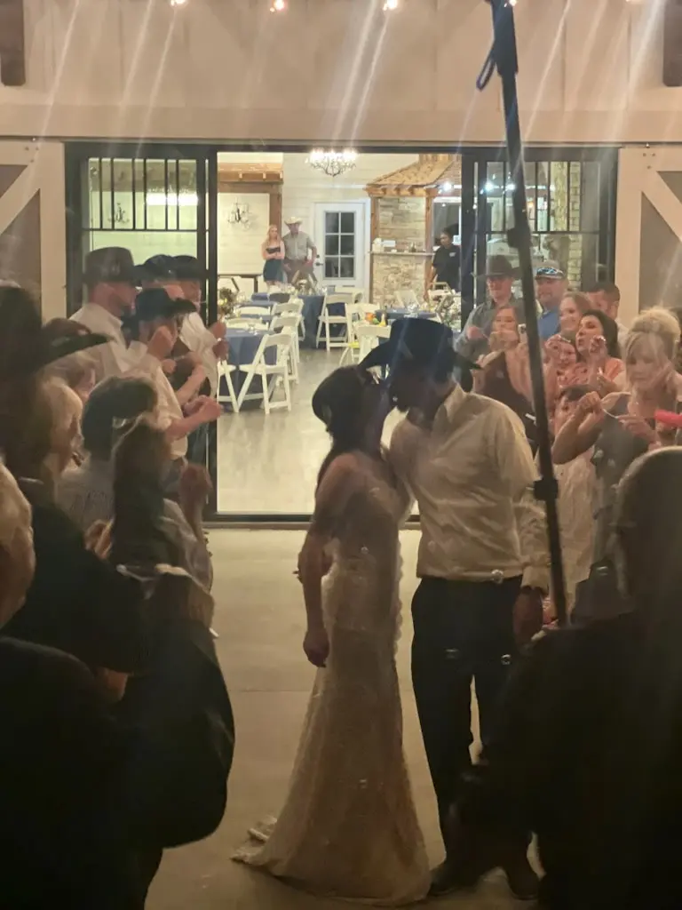 Beautifully decorated indoor wedding reception